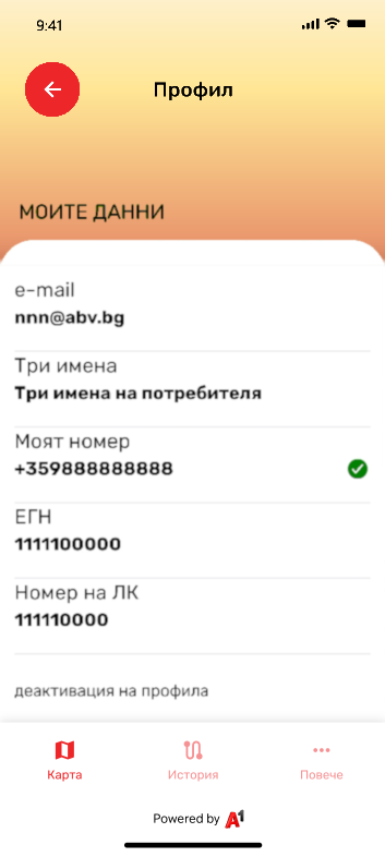 Изображение, показващо потребителските данни.